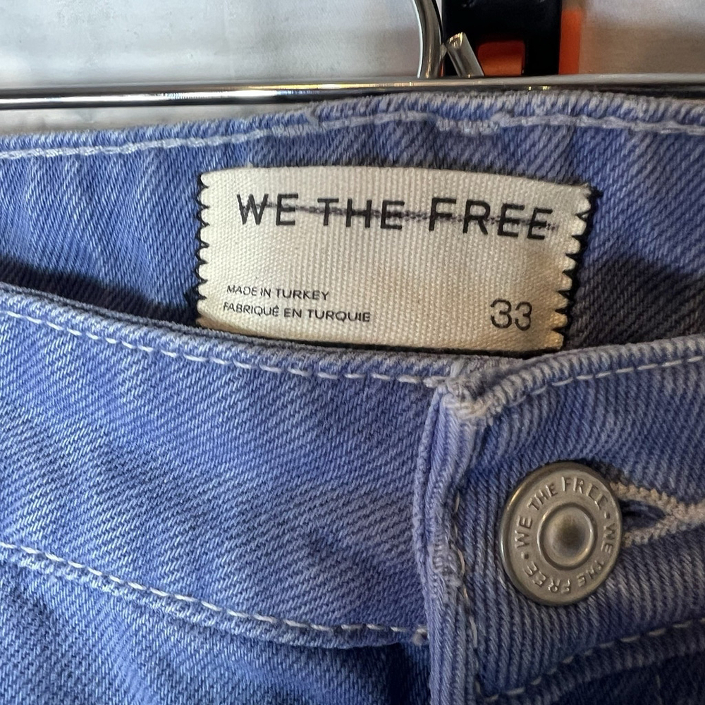 Free People We The Free Deep Trance Barrel Boyfriend Jean 33 Blue Baggy Casual - Picture 10 of 13